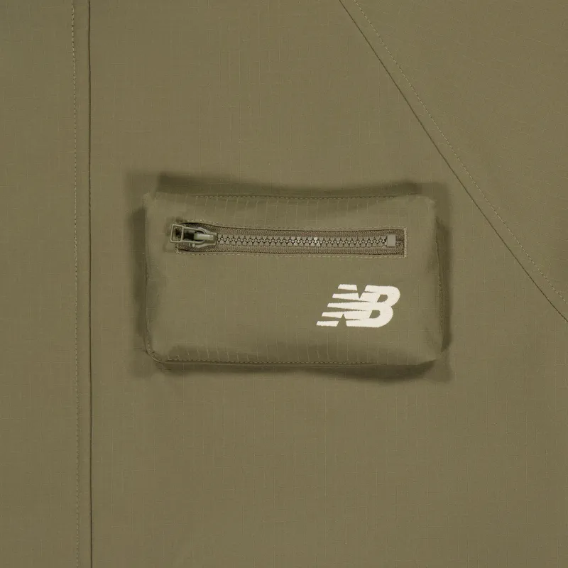 New Balance Casual Versatile Comfortable Hooded Woven Jackets & Coats Unisex Army Green-3