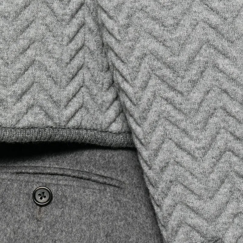 THOM BROWNE Herringbone 3D knit Cardigan-4