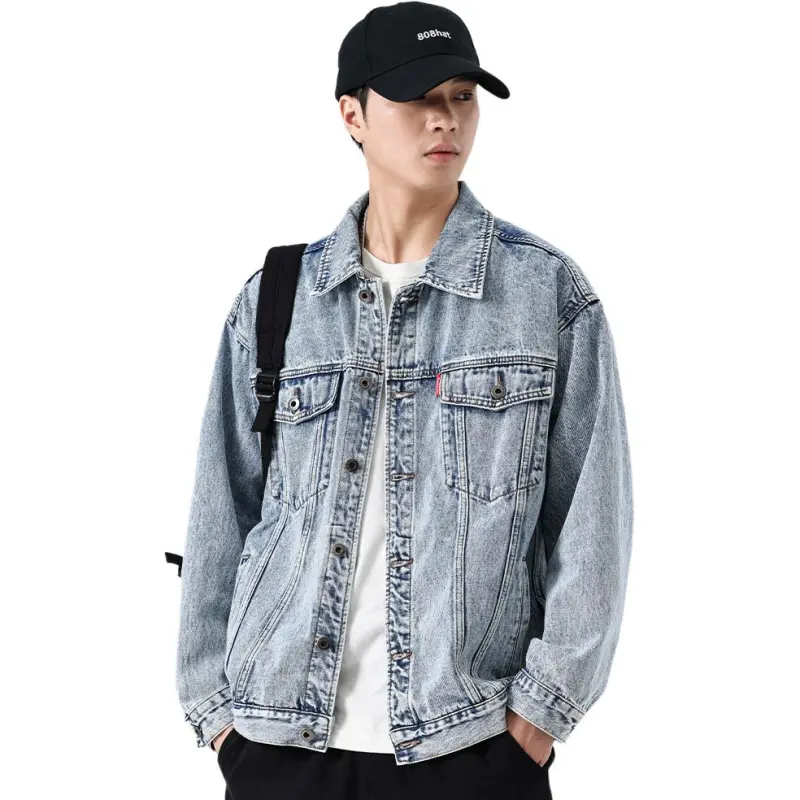 VALKOMM Denim Jacket Unisex Bleached White Blue-1