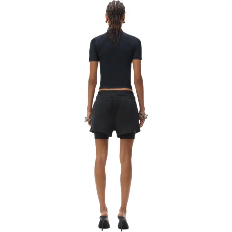 T By Alexander Wang Prestyled Bike Short Sweatshort Washed Black-2