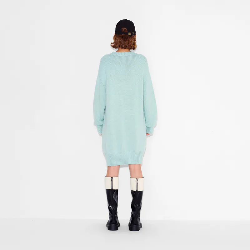 MASFER.SU Long Sleeved Dresses Women's Light Green-1