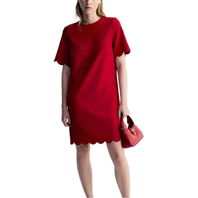 H&M Short Sleeved Dress Women's Red-1