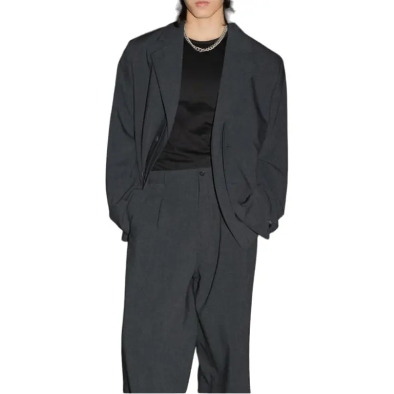 ZARA Business Suit Men's Zebra Print Gray-2