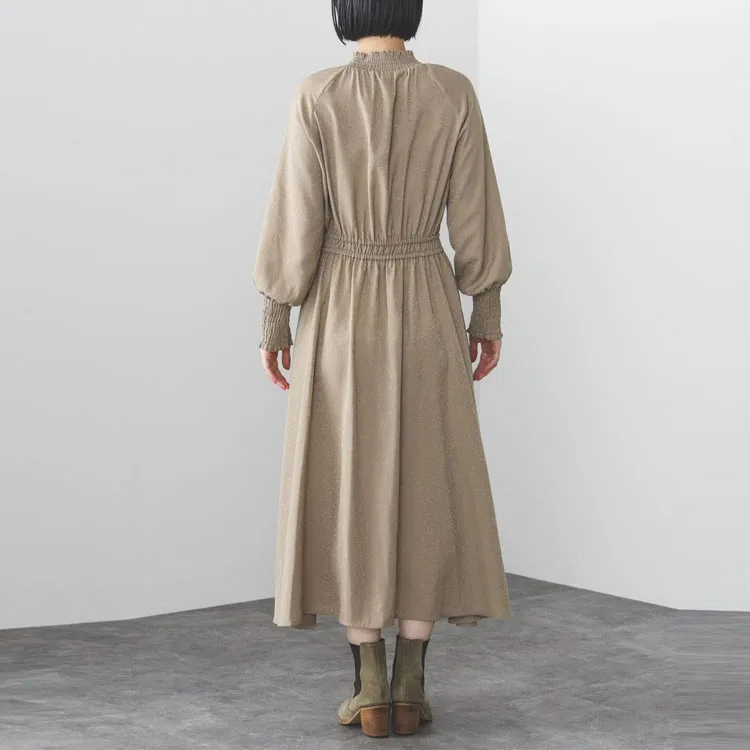 Beams Long Sleeved Dresses Women's Khaki-2