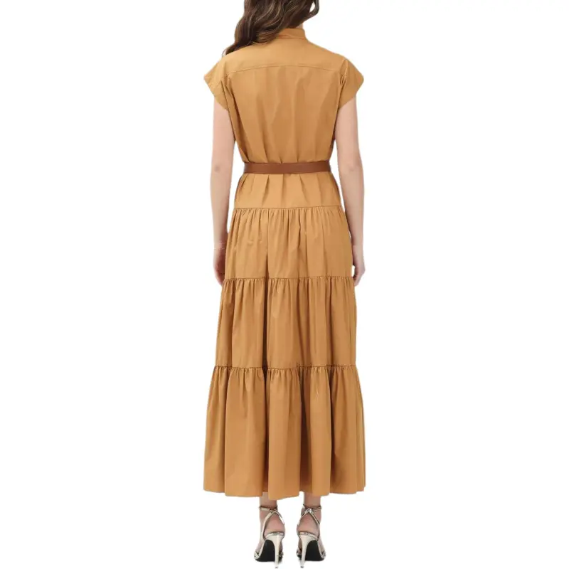 MaxMara Studio Short Sleeved Dress Women's Brown-1