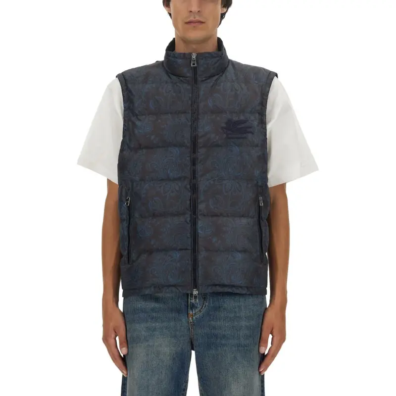 ETRO Sleeveless Paisley Printed Down Jacket-2