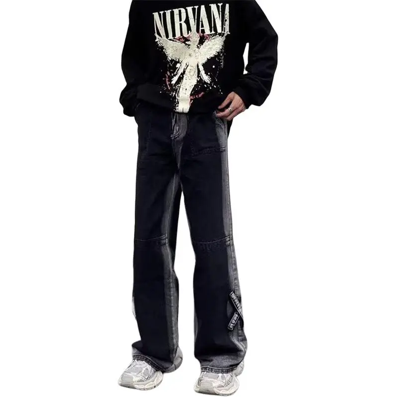 MGXEK Jeans Unisex Black Gray Color-1