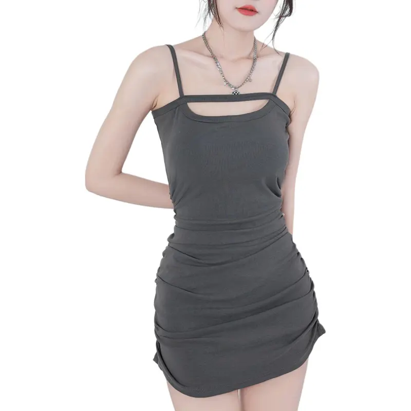 Ya Sheep People Slip Dress Women's Gray-2