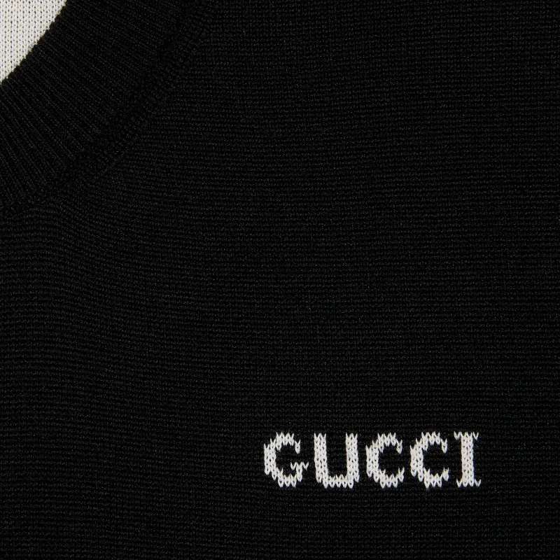 GUCCI Logo Intarsia Knit Cardigan-6