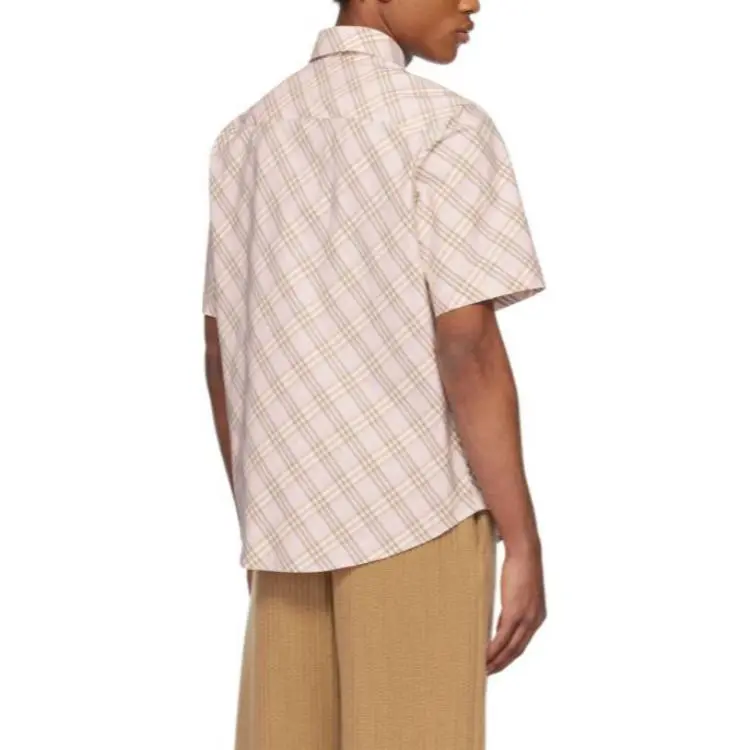 Burberry Shirts Men Pink-3