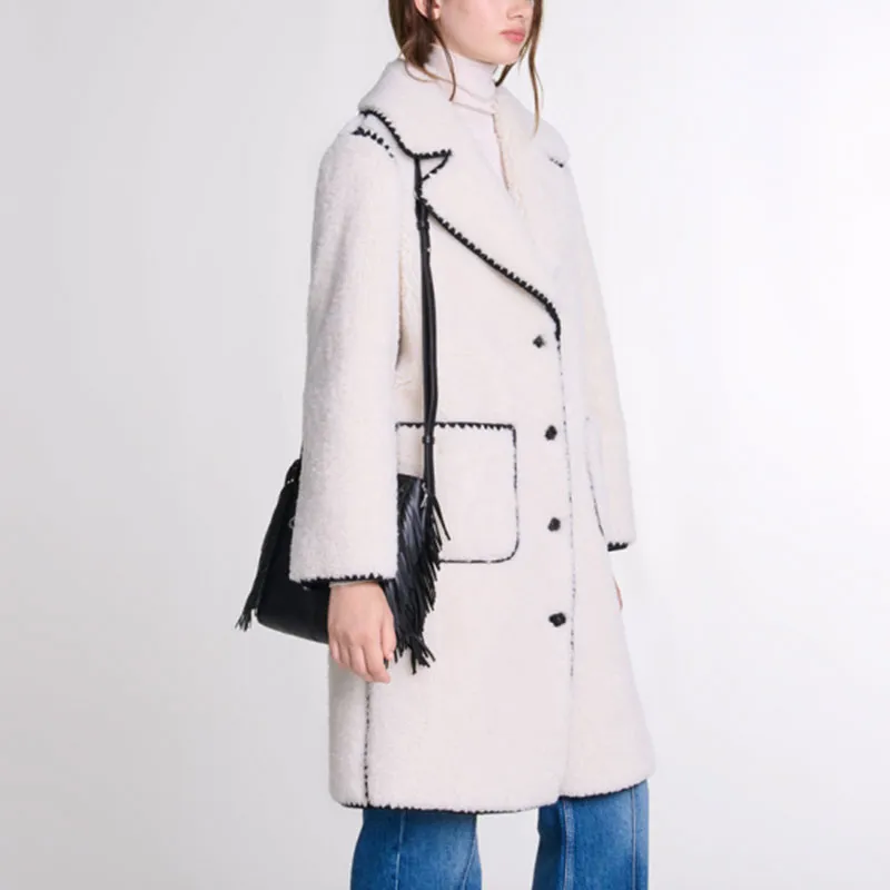 Maje Midi Fleece Coat-2