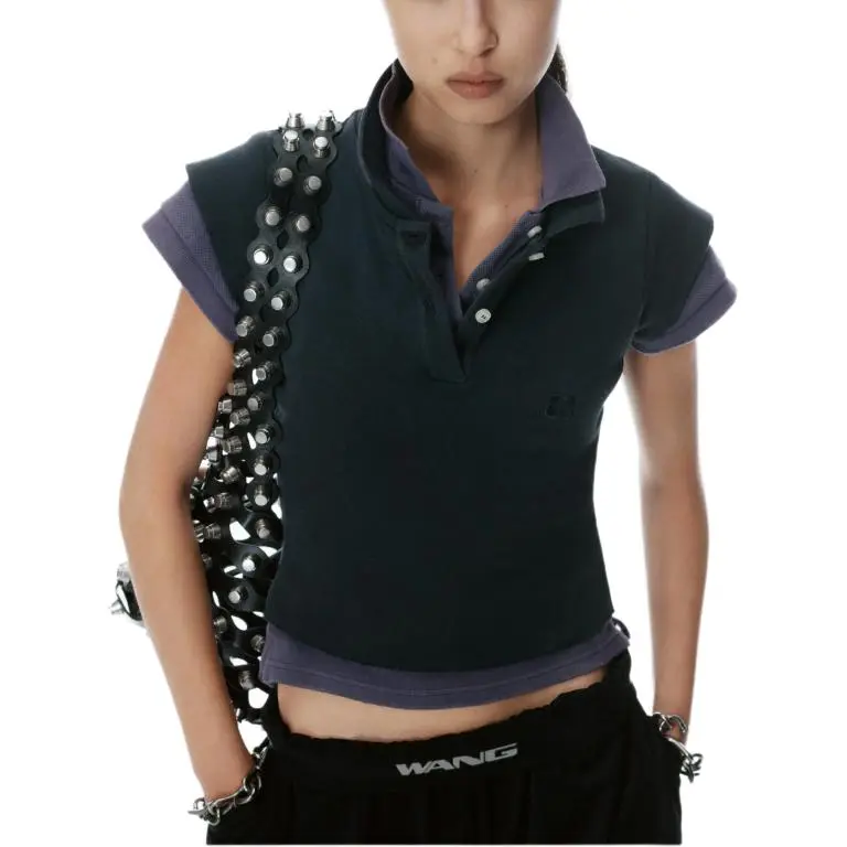 Alexander Wang Layered Effect Polo Shirt-3