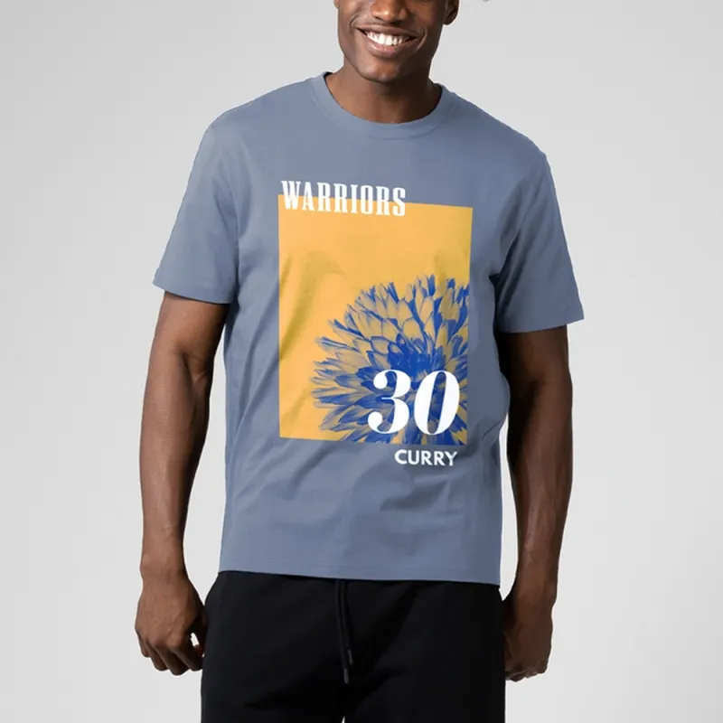 NBA Drop Shoulder Sleeve T-Shirt Men's Dusty Blue-2