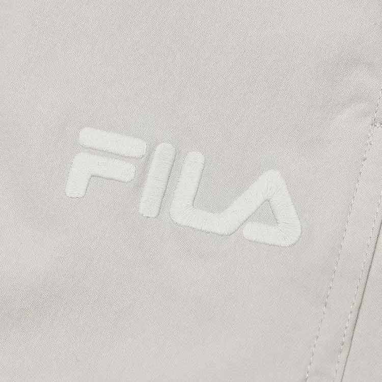 FILA Casual Sportswear Men Clothing Set Blue Short Sleeved Shirt+Light Khaki Pants-1