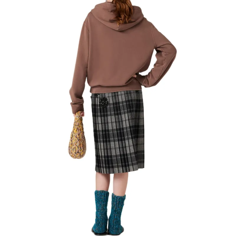 MIU MIU FW24 Sweatshirt Women's Cocoa Brown-3