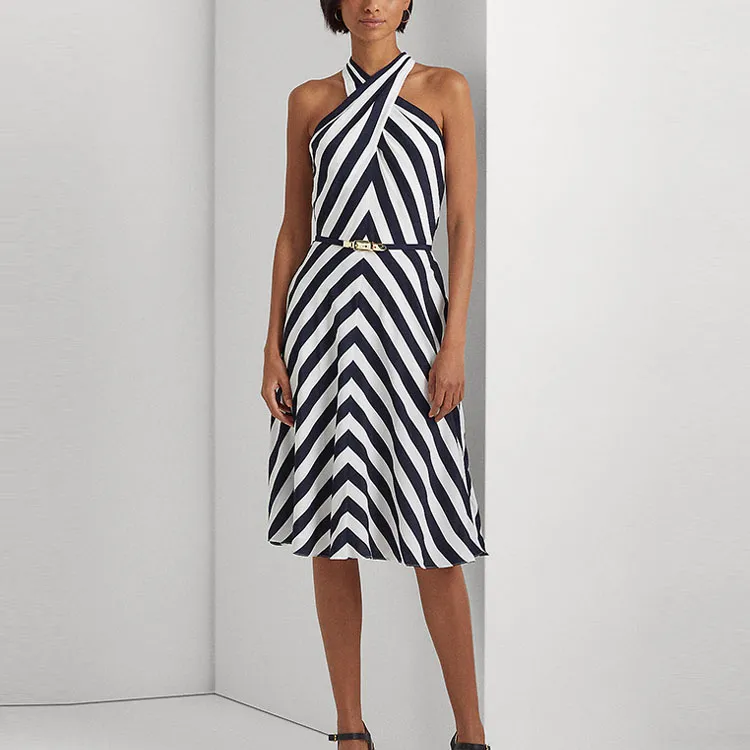 Polo Ralph Lauren SS23 Sleeveless Dress Women's Marine Blue-1