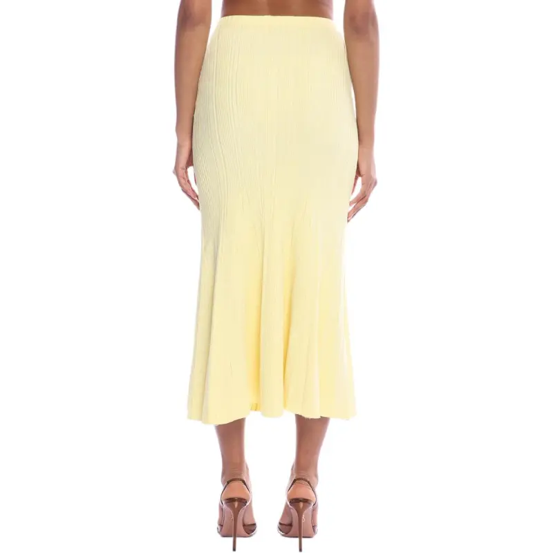 Self portrait Ribbed knit Midi Skirt-1