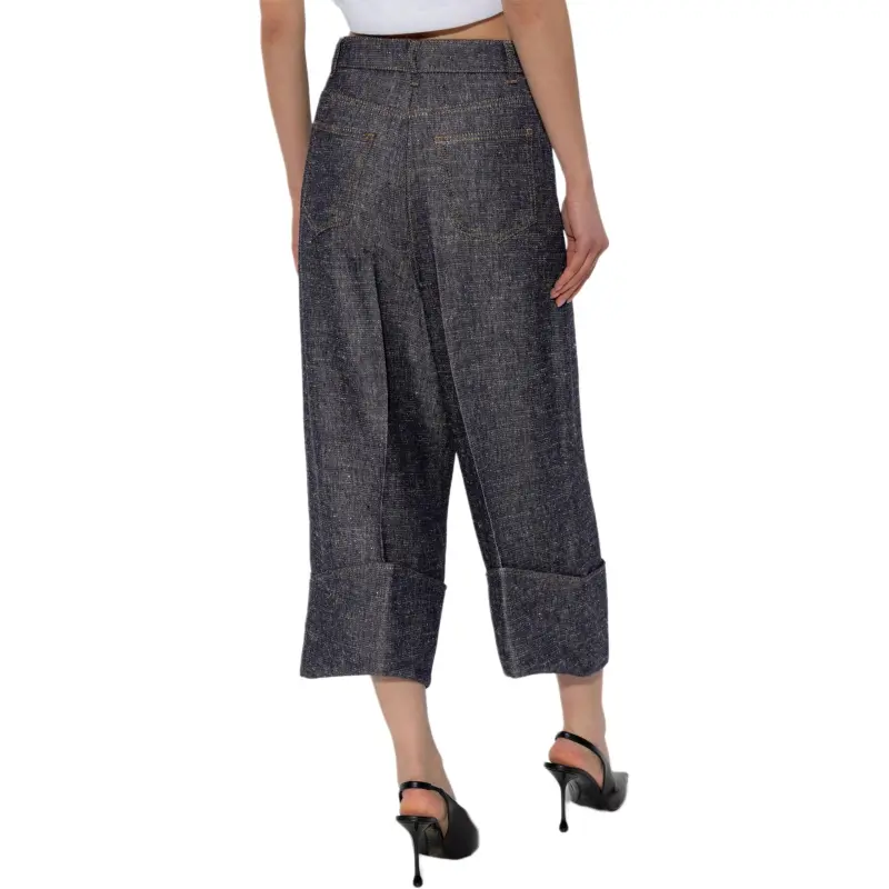 Givenchy Pleat Detailed Cropped Jeans-2
