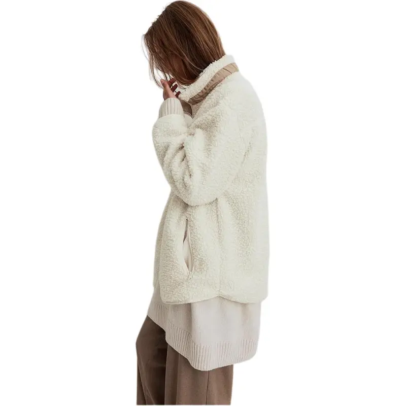 H&M Velvet feel Coat Women's Cream-3