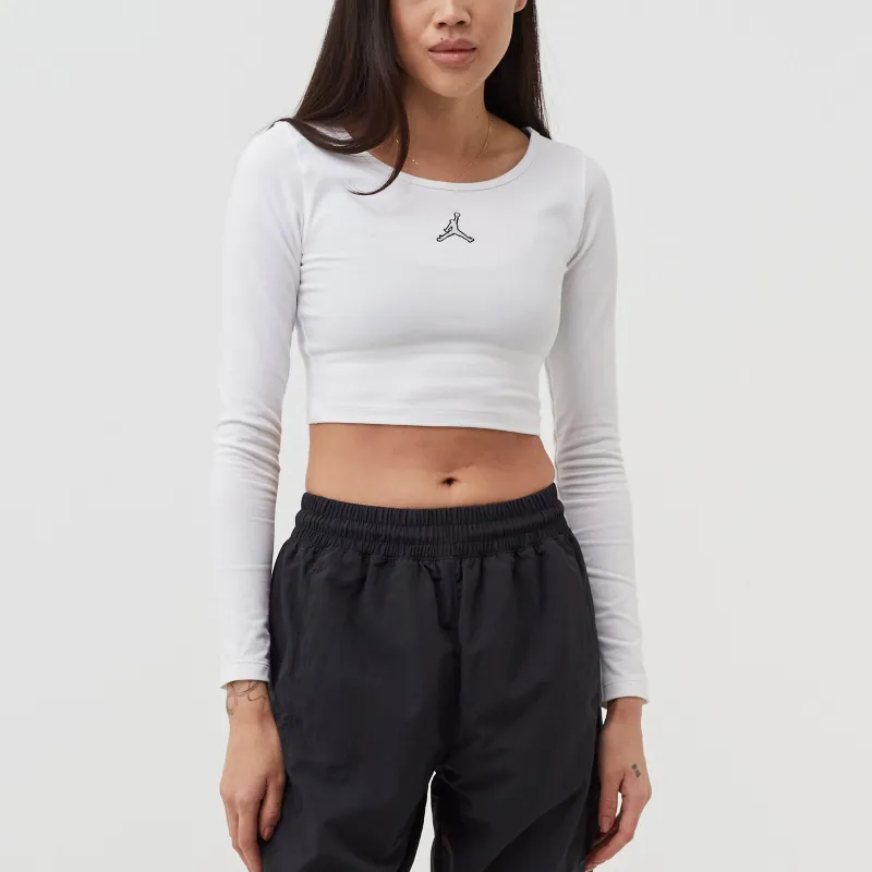 Jordan Flight Crop Tops Women's White-3