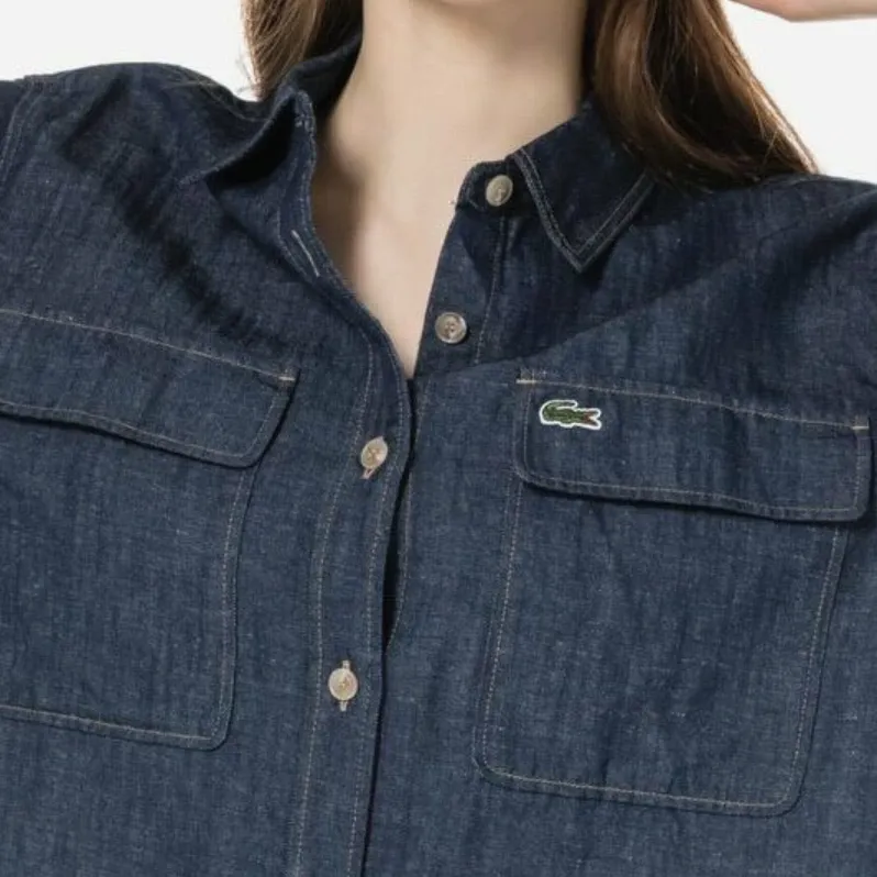 LACOSTE Denim Jackets Women's Blue-4