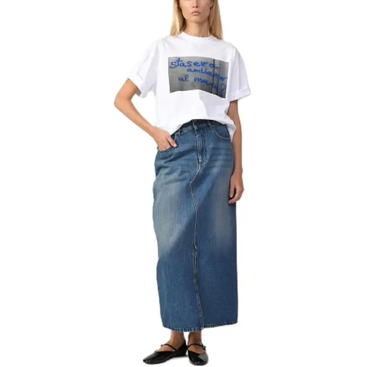 MSGM Denim Midi Skirt-2
