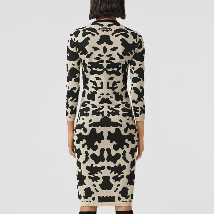 Burberry Long Sleeved Dresses Women's Black-3