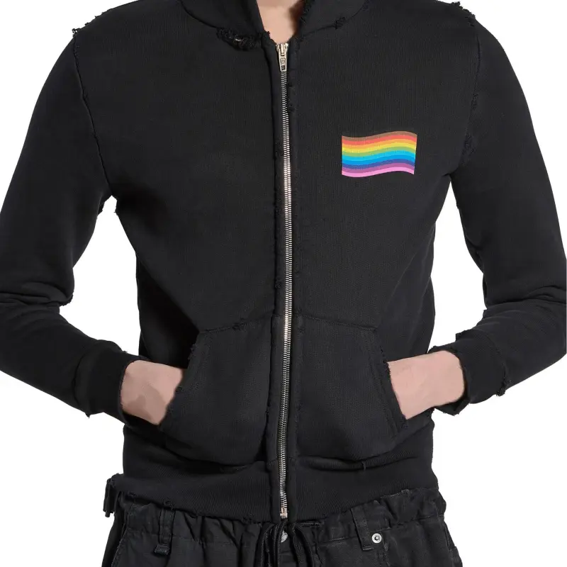 Balenciaga Rainbow Printed Zip-Up Hoodie-4
