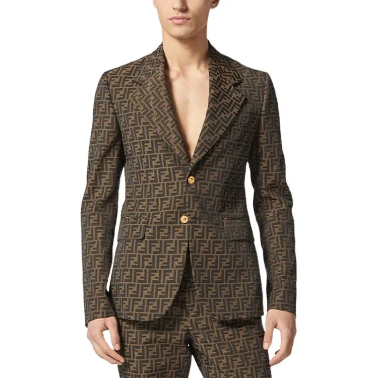 Fendi Fendace Ff Jacquard Mens Blazer-1