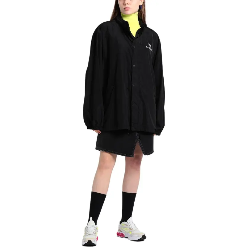Balenciaga Logo Print Windbreaker Jacket 'Black'-2