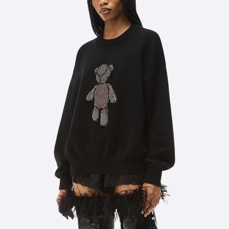 Alexander Wang Beiress Crystal embellished Wool Jumper-2