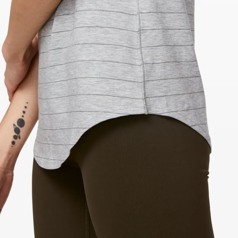 Lululemon Love T-Shirt Women's Stripes Gray Green-3