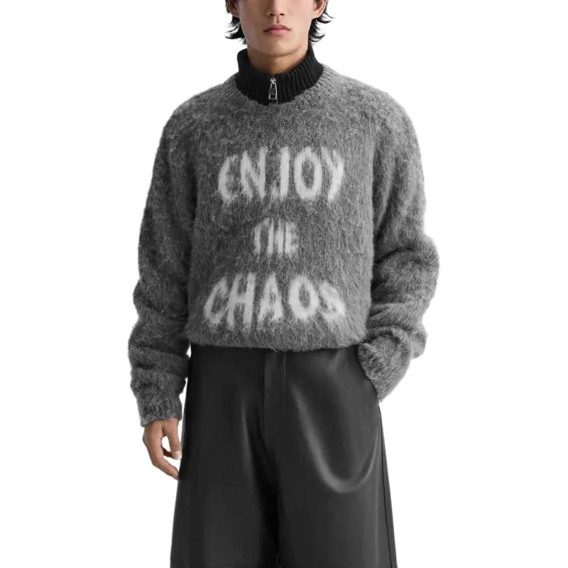 ZARA Sweaters Men Gray-3