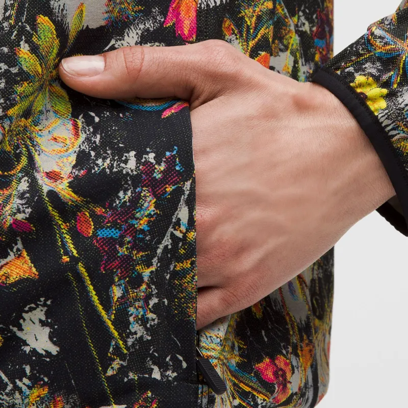 Lululemon Jacket Women's Black With Neon Floral Mixed Color-2