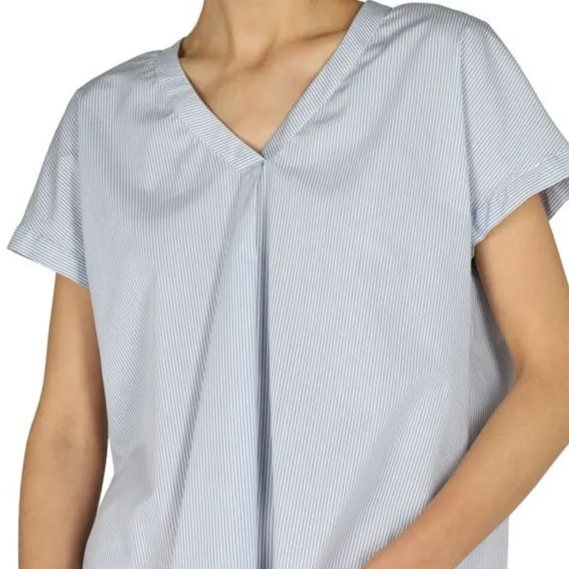 ASPESI Striped V Neck Short Sleeved Top-4