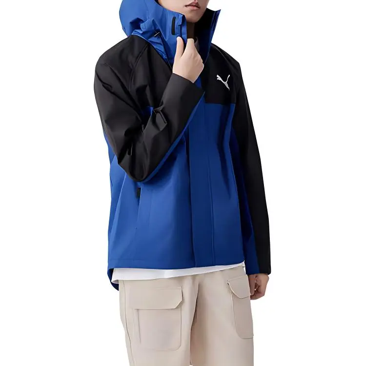 PUMA Outdoor Hiking Waterproof And Windproof Windbreaker Jacket Men's Deep Navy Blue-3