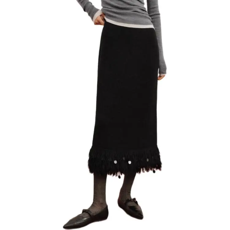 Orange Desire Casual Long Skirt Women's Obsidian Black-2