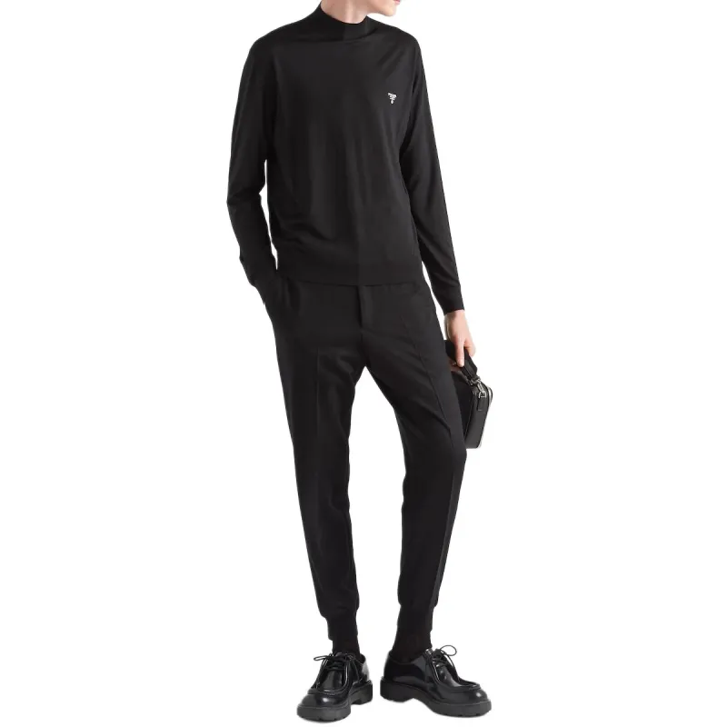 PRADA Buttoned Tapered Leg Pants-3
