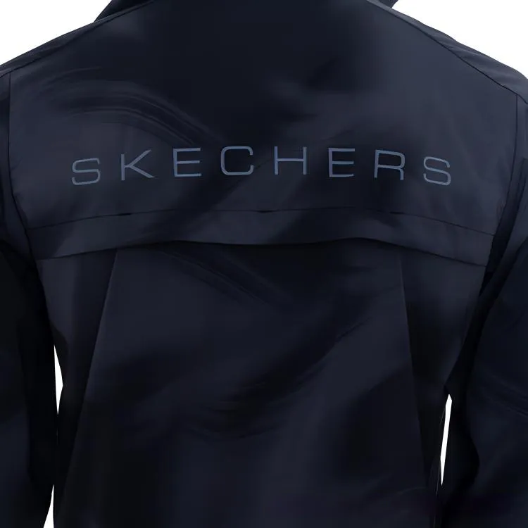 Skechers Jackets Coats Men's Black Gray Ink All Over Print-2