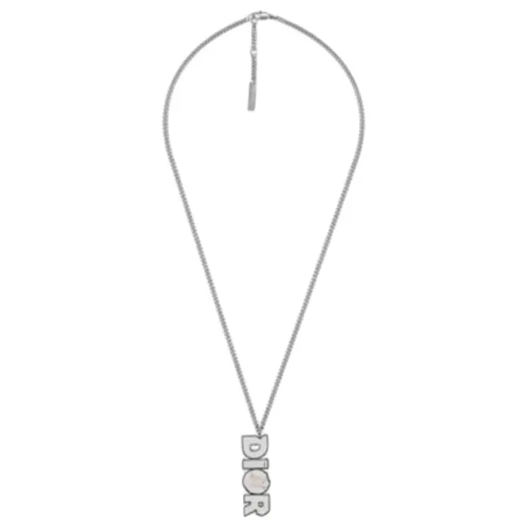 DIOR x DANIEL ARSHAM Copper Nickel Alloy, Crystal, Resin Necklaces Men's Silver-1