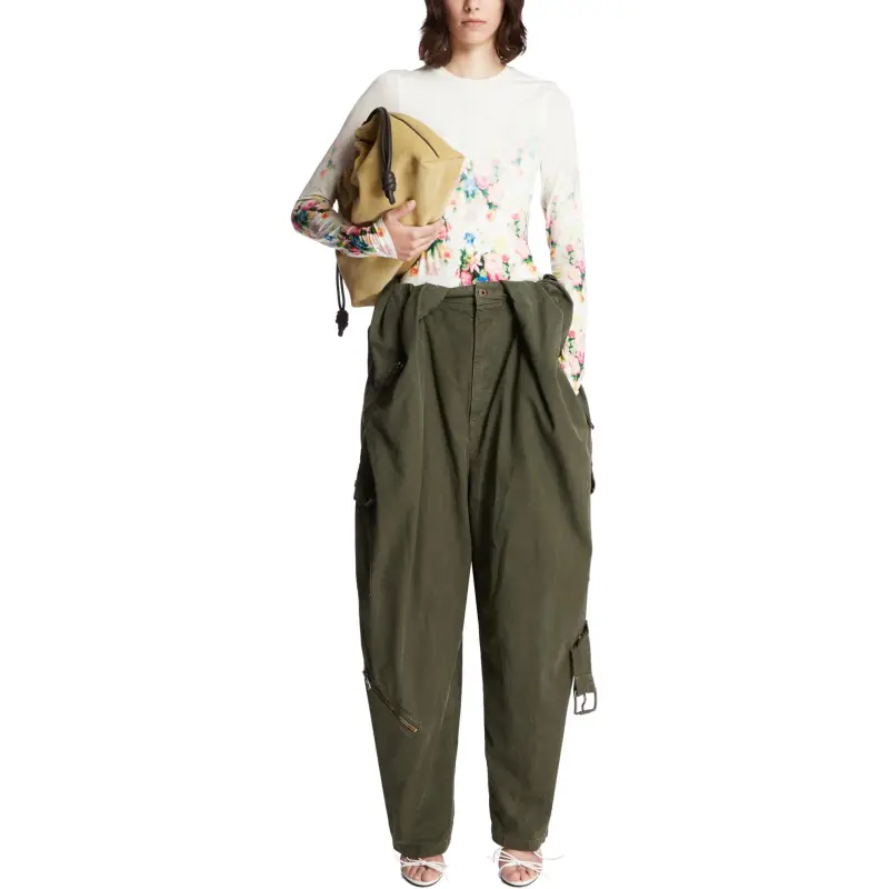 LOEWE Balloon Cargo Trousers 'Deep Olive'-4