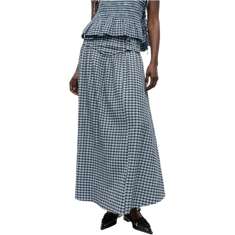 GANNI Checkered Skirt-2