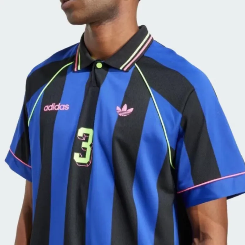 Adidas Originals T Shirt Men's Semi Fluorescent Blue/Black-4