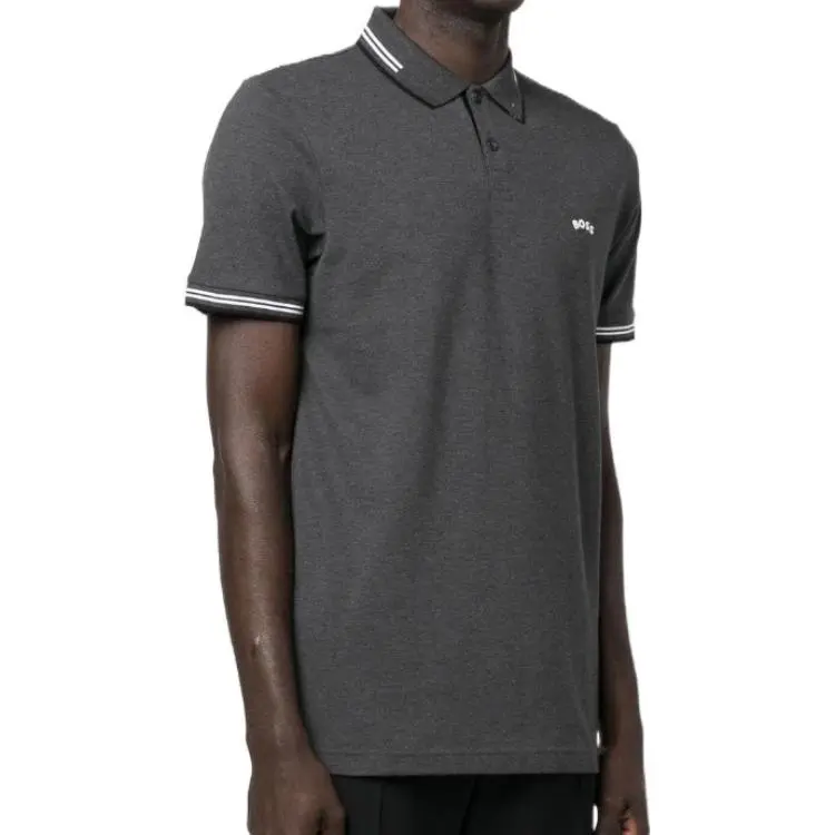 HUGO BOSS Polo Shirts Men Charcoal Gray-4