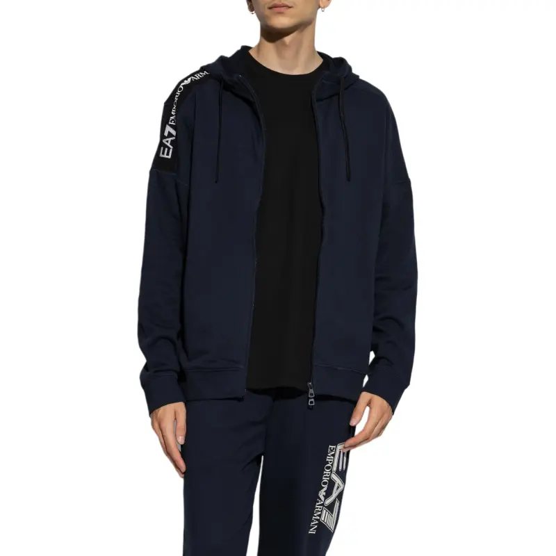 EMPORIO ARMANI Logo Printed Zipped Hoodie-1