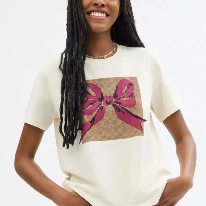 COACH FW24 Regular T Shirt Women's Cream-3