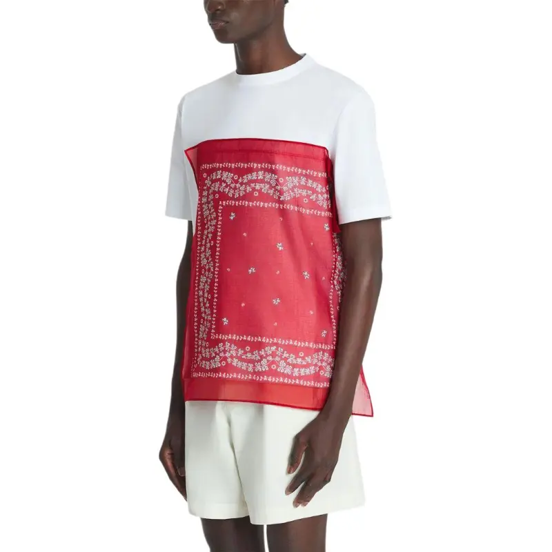 Lanvin Bandana Panel Asymmetric T Shirt-4