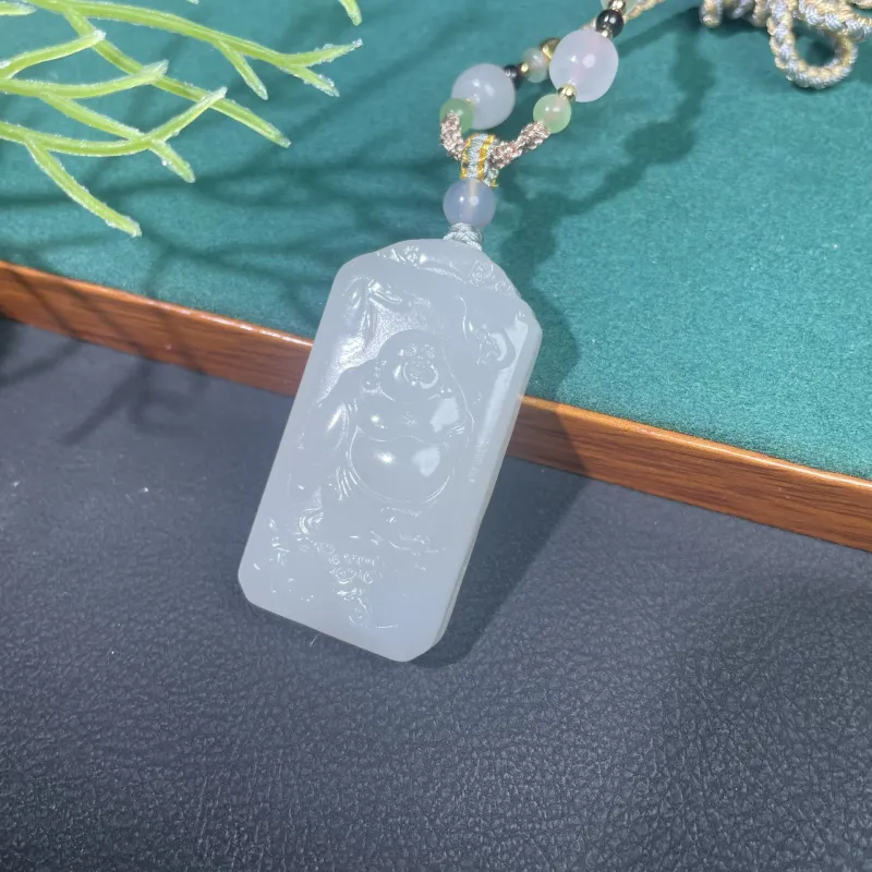 BUDOUXIAOAI Hetian Jade Pendants White Jade/Pale Greenish White Jade Women's-2