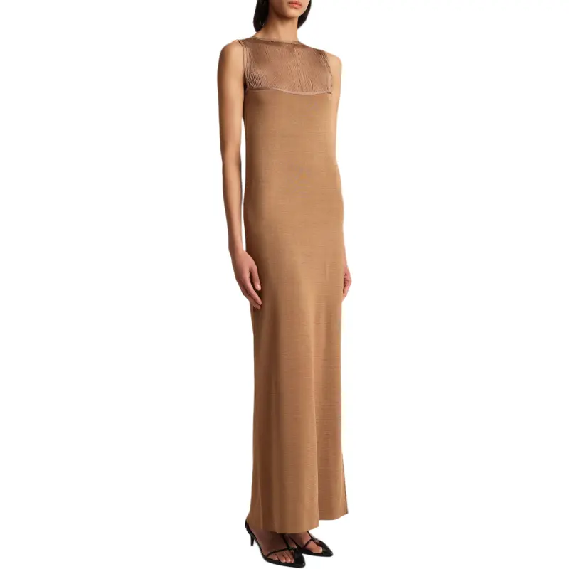 KHAITE SS25 Ruslan Dress Sleeveless Dress Women's Almond/Almond-3