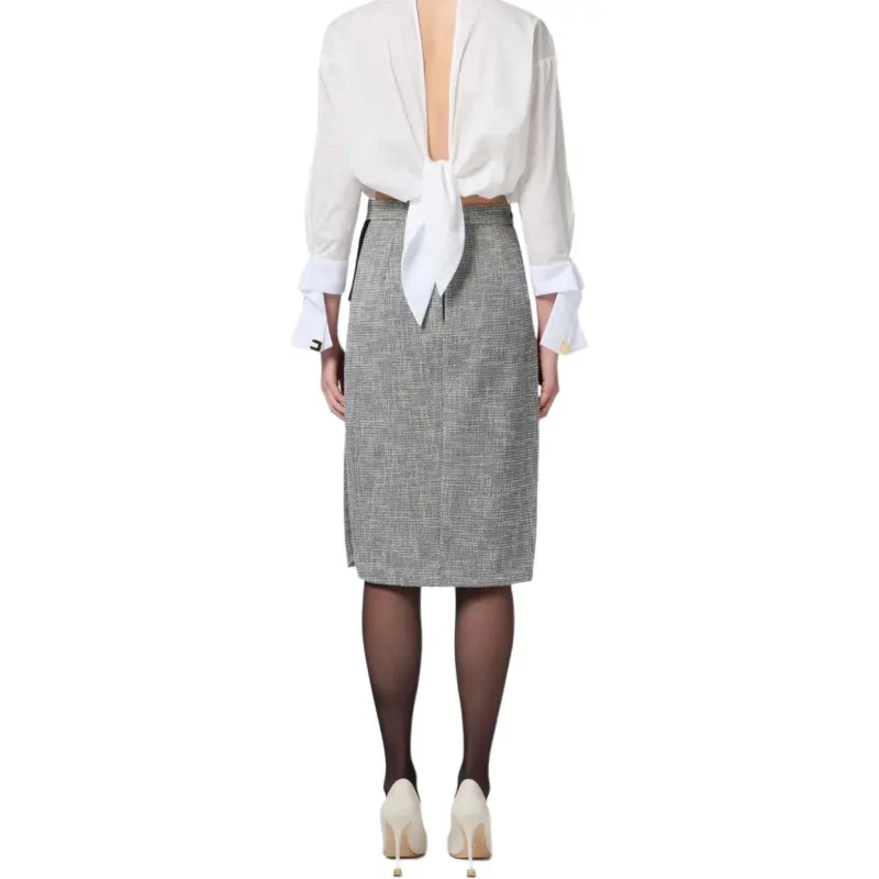 Elisabetta Franchi Knotted Embellished Poplin Shirt-2
